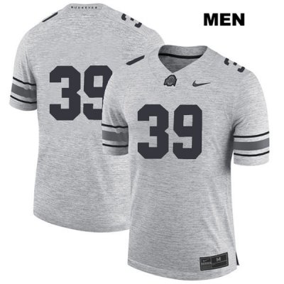 Men's NCAA Ohio State Buckeyes Malik Harrison #39 College Stitched No Name Authentic Nike Gray Football Jersey TQ20M63KY